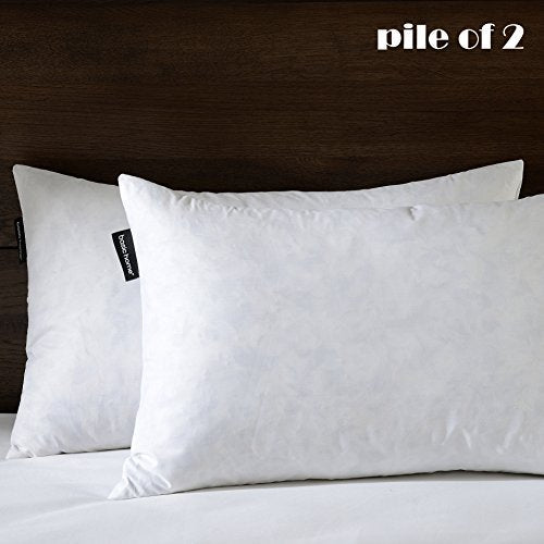 26x26 Euro Throw Pillow Inserts-Down Feather Pillow Inserts-Cotton Fabric-Set of 2-White.