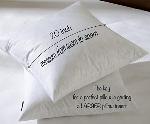 26x26 Euro Throw Pillow Inserts-Down Feather Pillow Inserts-Cotton Fabric-Set of 2-White.