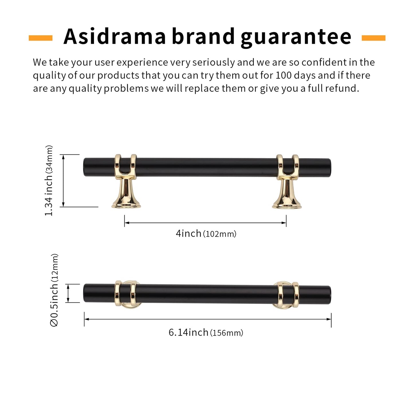 Asidrama 10 Pack 5 Inch(128mm) Champagne Bronze and Matte Black Kitchen Cabinet Handles, Cabinet Pulls Kitchen Cabinet Hardware Cupboard Handles Drawer Handles Dresser Pulls