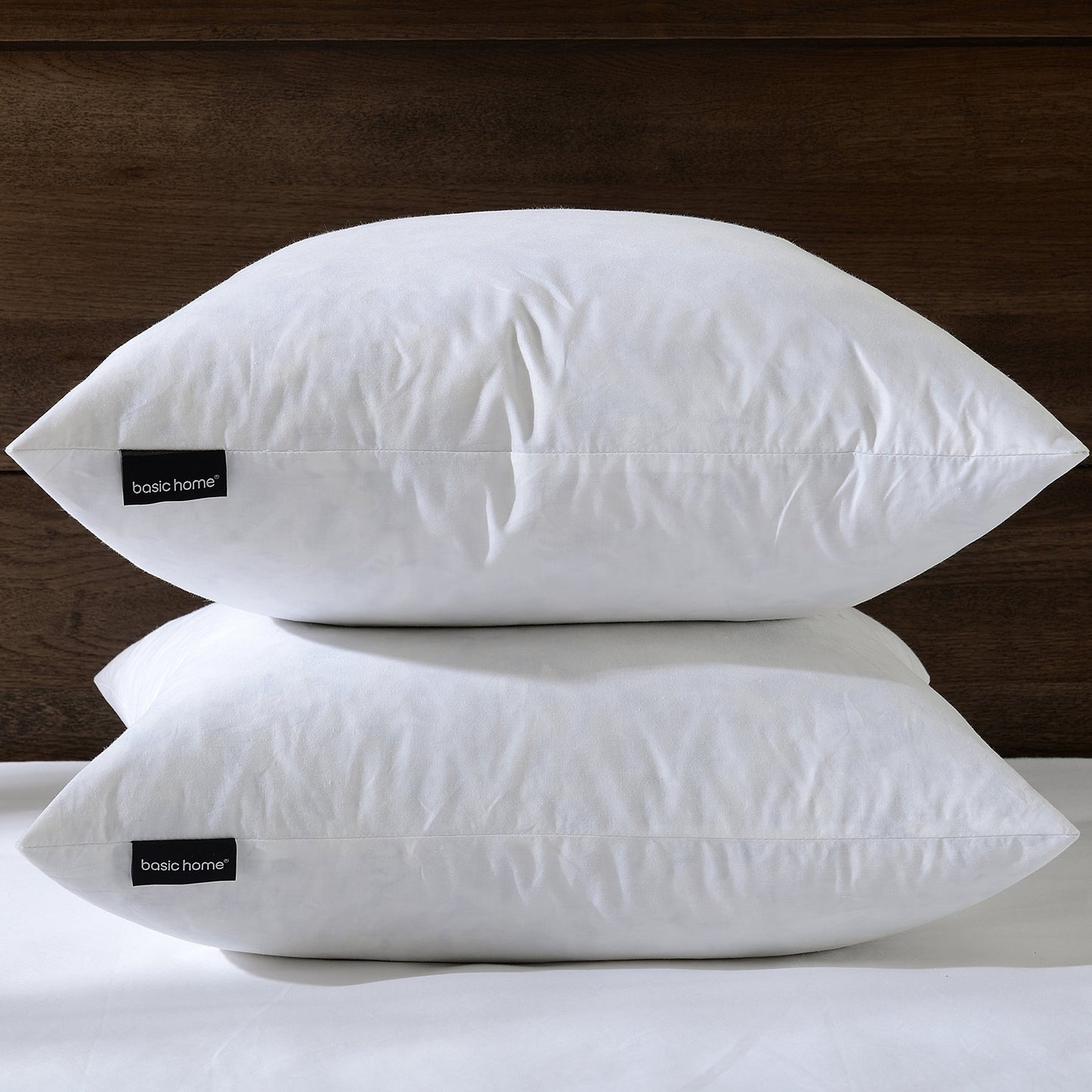 26x26 Euro Throw Pillow Inserts-Down Feather Pillow Inserts-Cotton Fabric-Set of 2-White.