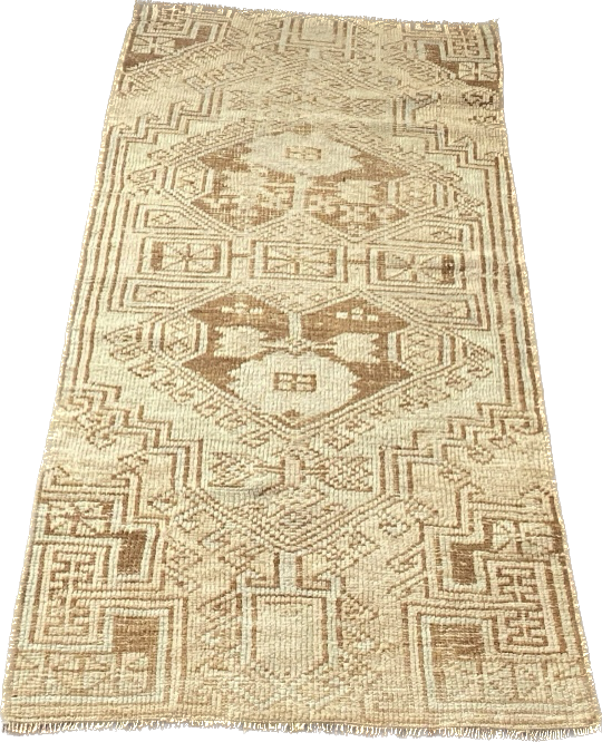 Neutral Vintage Rug Bohemian Wool Bath Mat