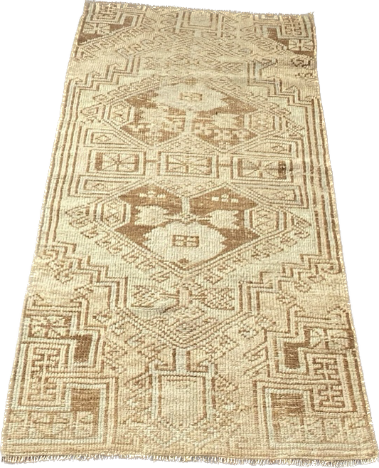 Neutral Vintage Rug Bohemian Wool Bath Mat